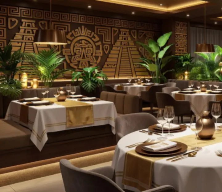 Elegancka firmowa kolacja w azteckim wystroju restauracji Veleoniras