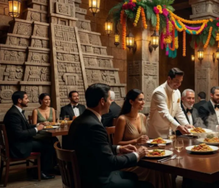 Prywatne przyjęcie przy elegancko nakrytym stole w restauracji Veleoniras